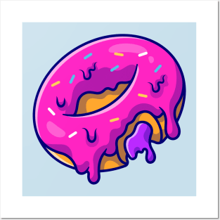 Floating Doughnut Cartoon Posters and Art